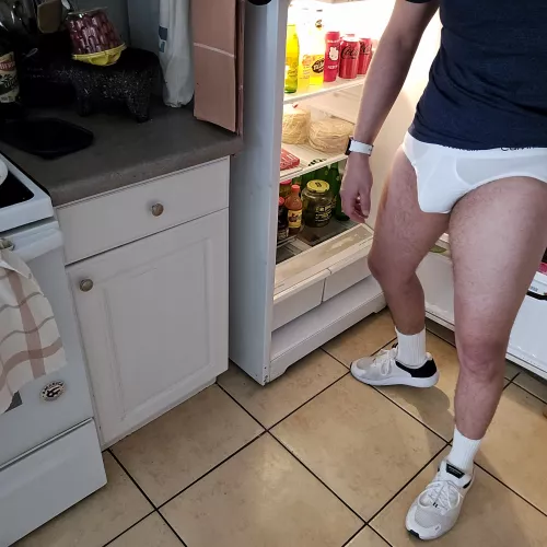 At least cleaning out the fridge is keeping me cool 