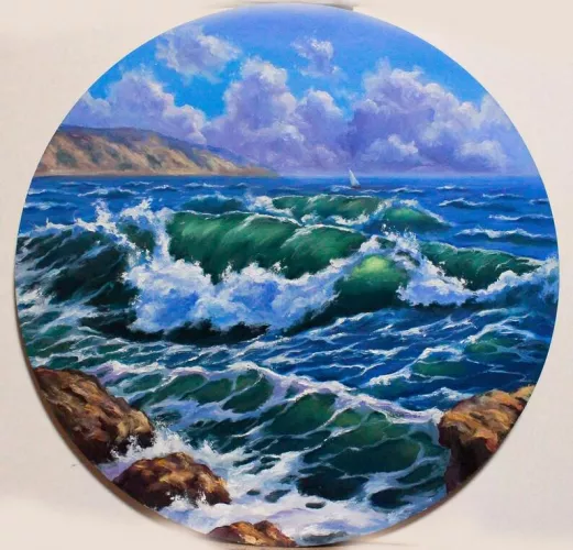 Black sea. My oil painting on hardboard.