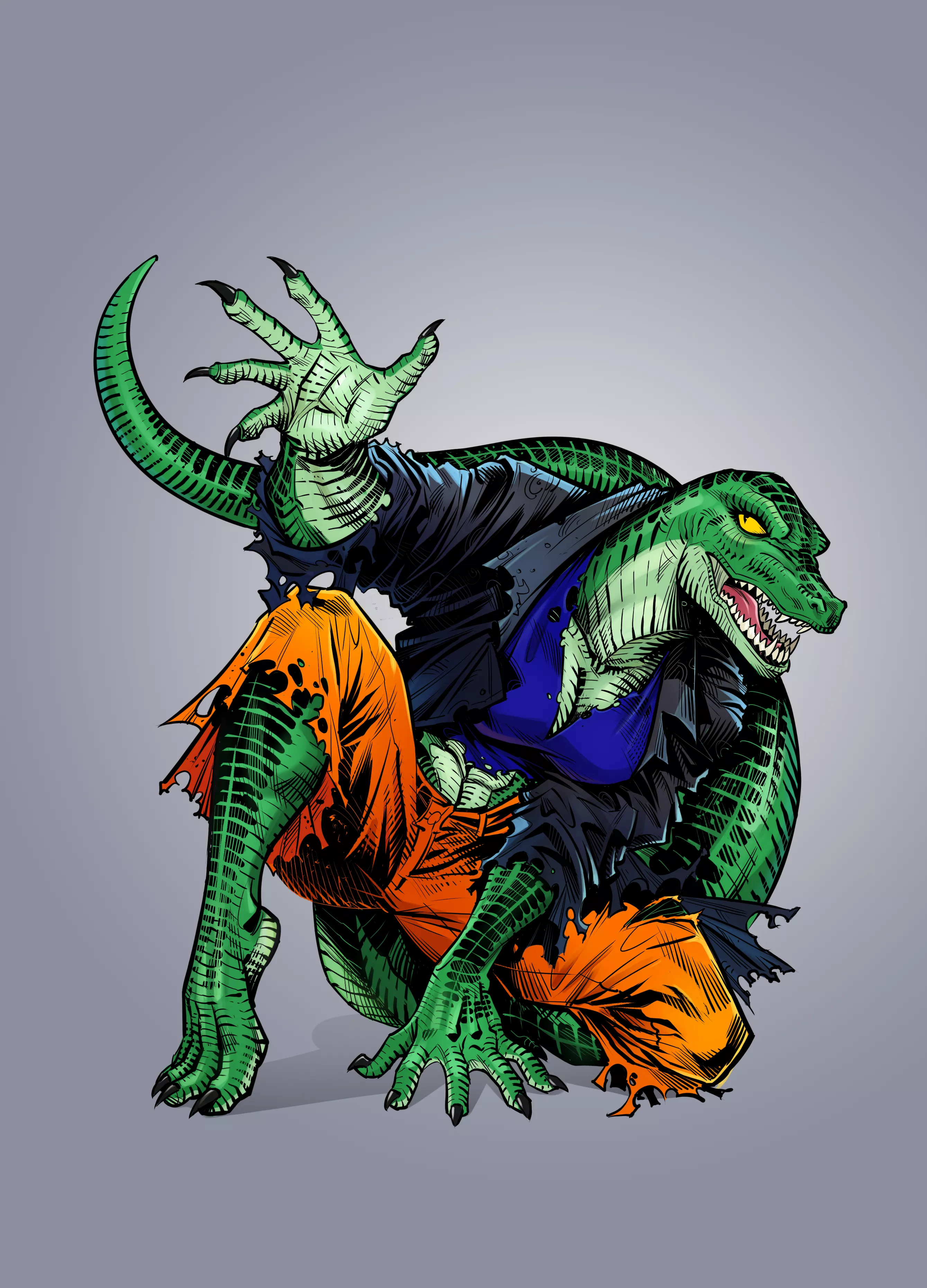 Hi everyone, I want to share with you my fan character - Liza, What do you think about the colors of her clothes ? do they harmonize with her scale color ?