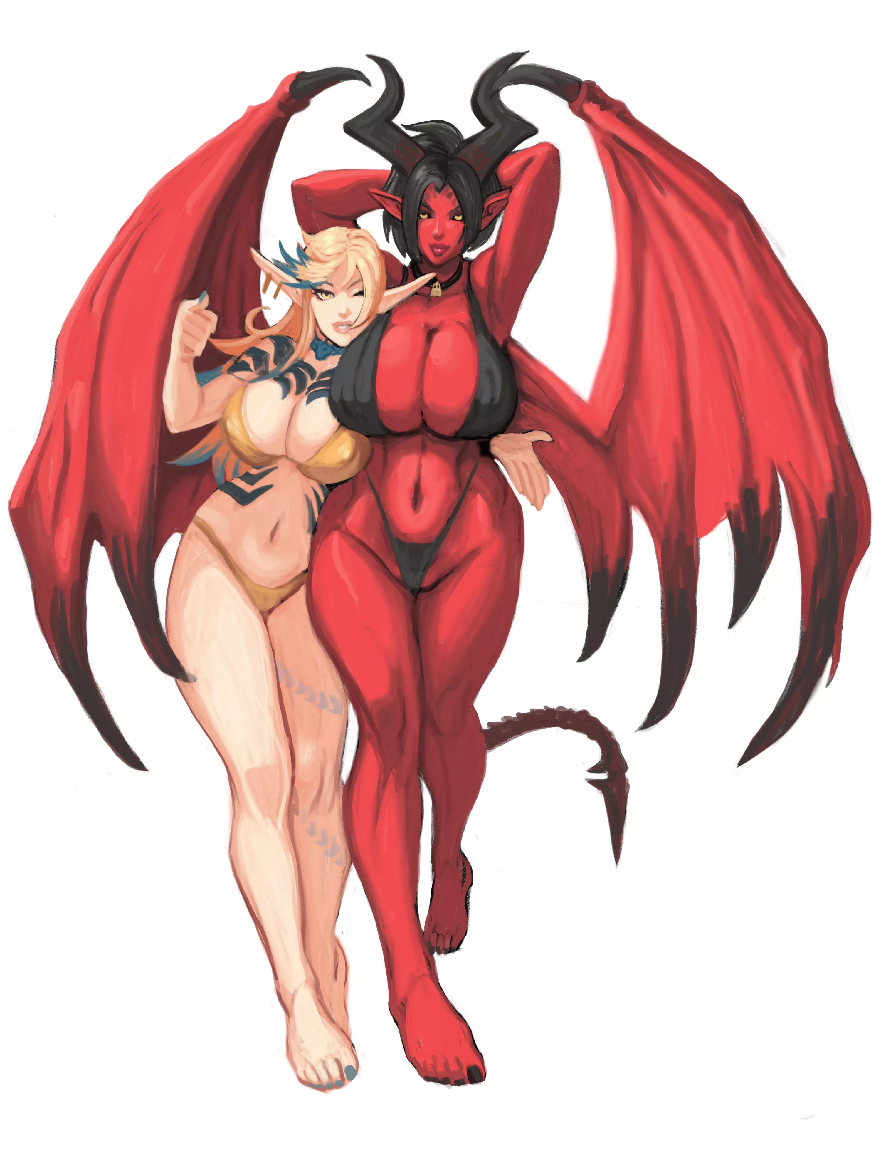 Hyrlisa and Bow: The Cambion and The Wood Elf (Zilvan)