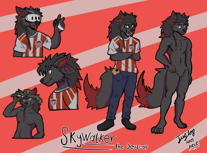 I present to you my dear friend Skywalker the deuzear this is one of the first ref sheets I make (Art by me)