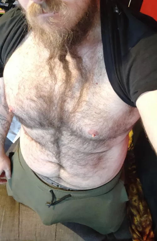 Just unbraided my beard, onwards to the shower. 