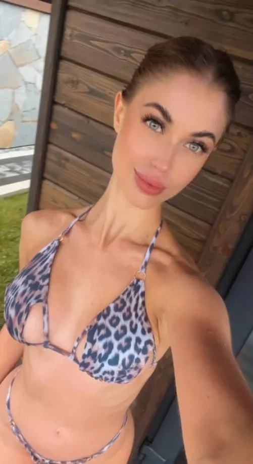 The leopard print swimsuit conveys my character