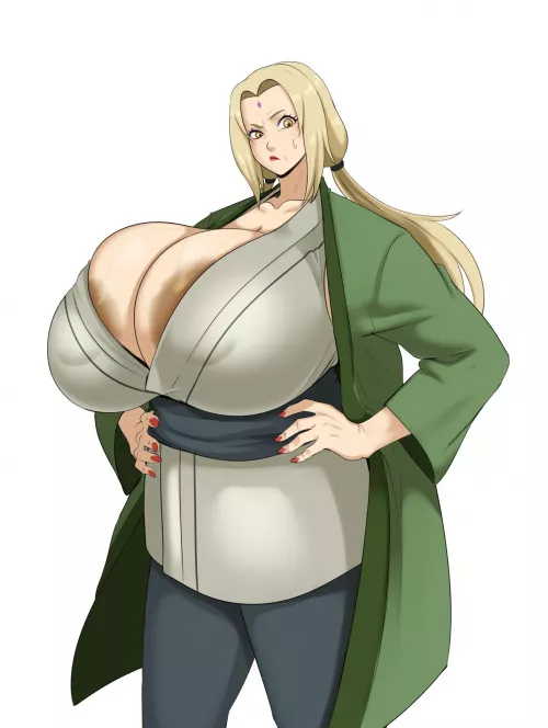 Tsunades peaking nipples 