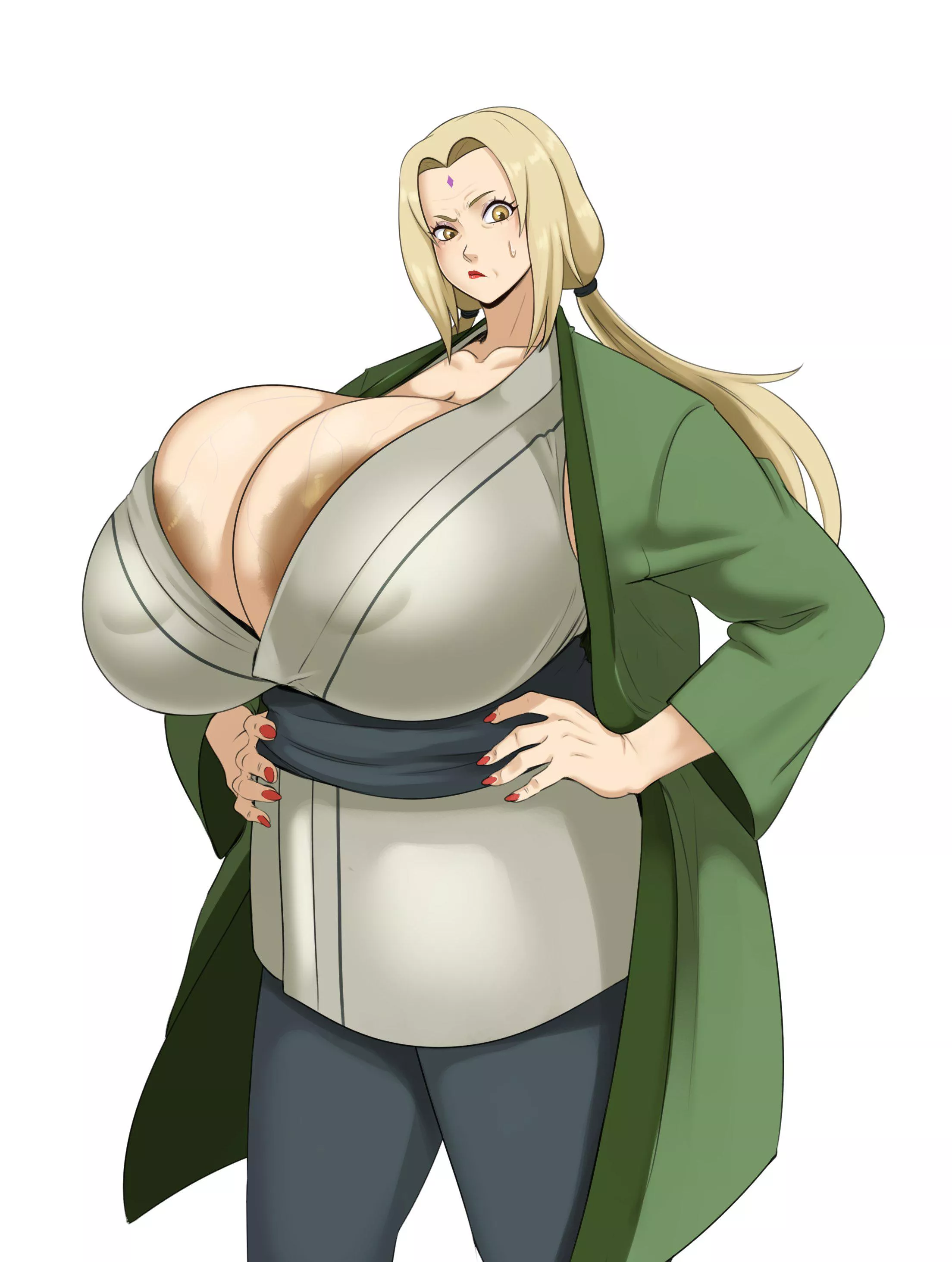 Tsunades peaking nipples 