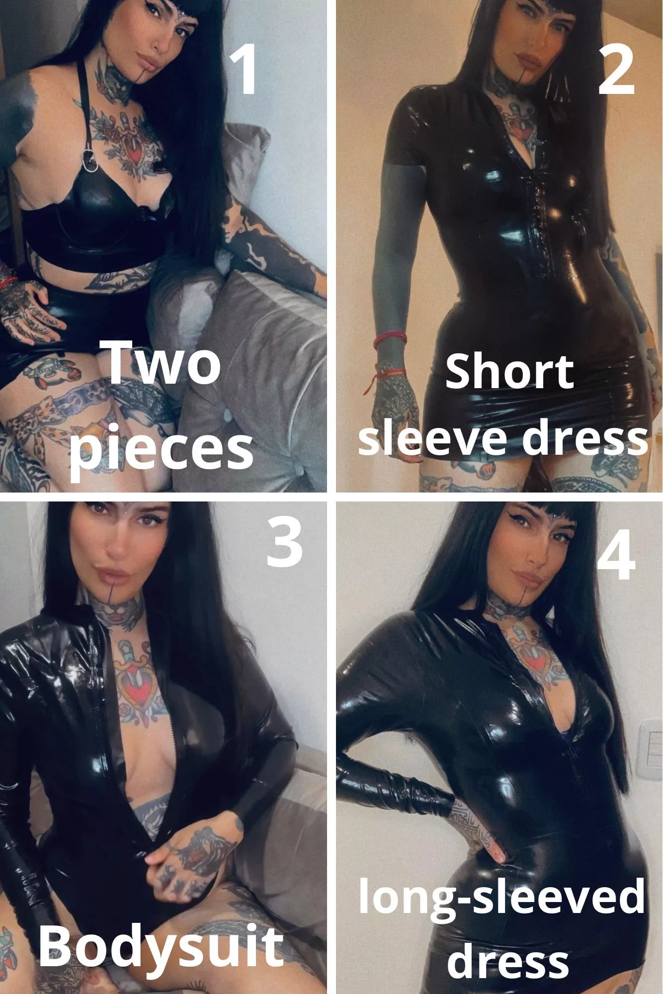 Black latex color is always my fav: what type of piece do you choose?