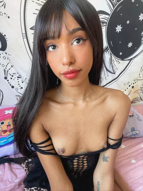 Small tits with hard nipples, ready for sucking