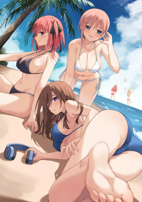 The Sisters Enjoying The Beach Together (Quintessential Quintuplets)