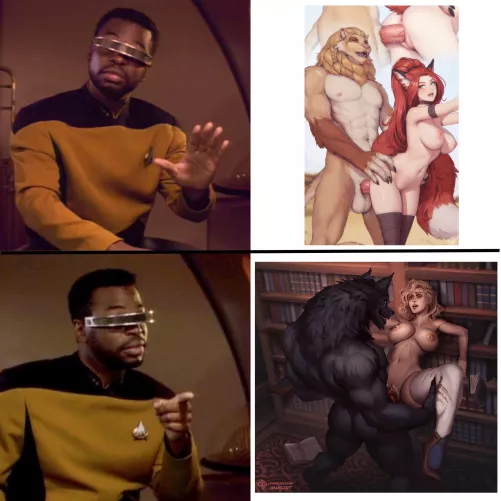 Where's the line between monsterfucking and furry porn, and why do I like one but not the other? (art by Personalami and Quasart)