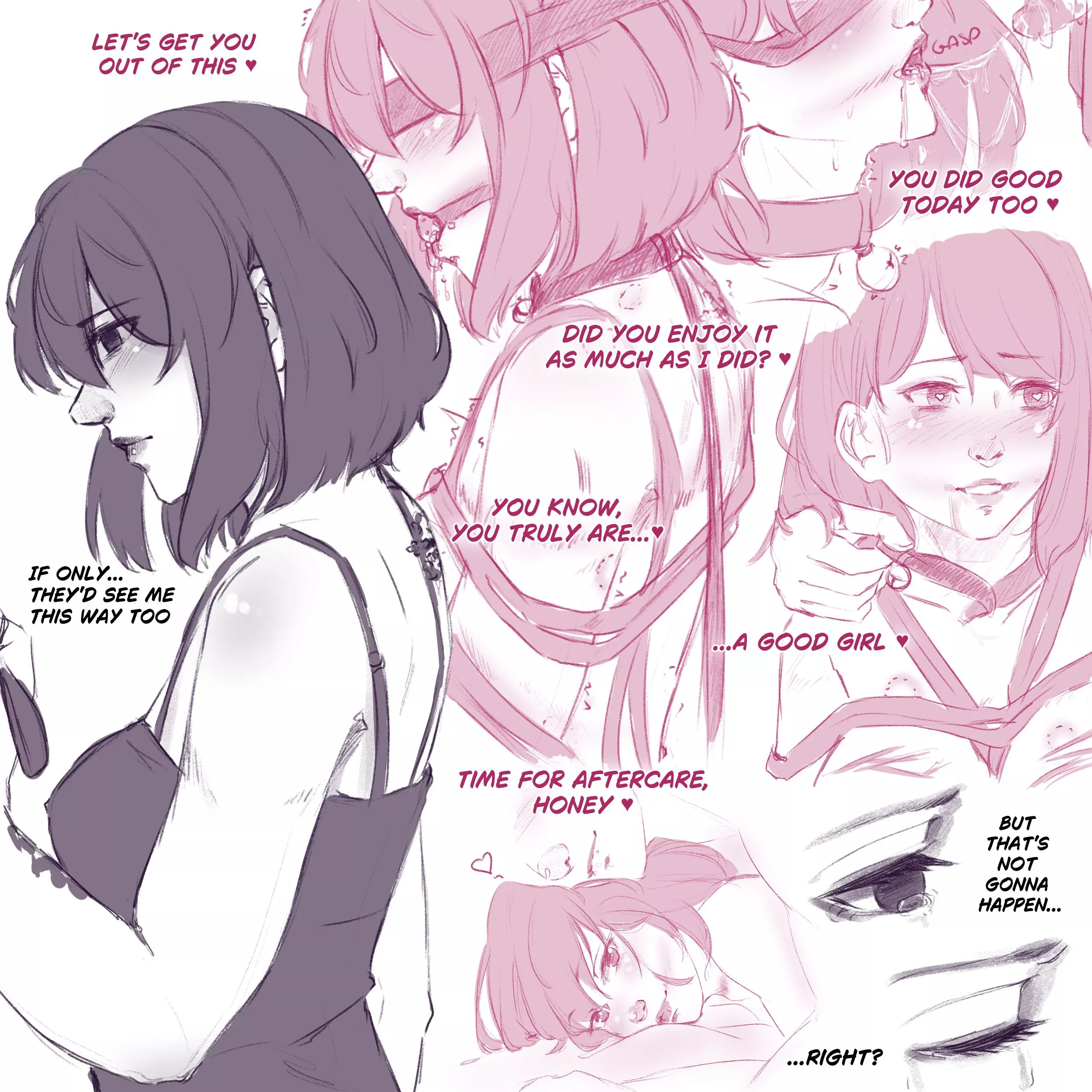 Wouldn't that be nice? At least, in fantasies, it is! It's pretty hard when the relationship is vanilla, but you're not- Sketchy art by me