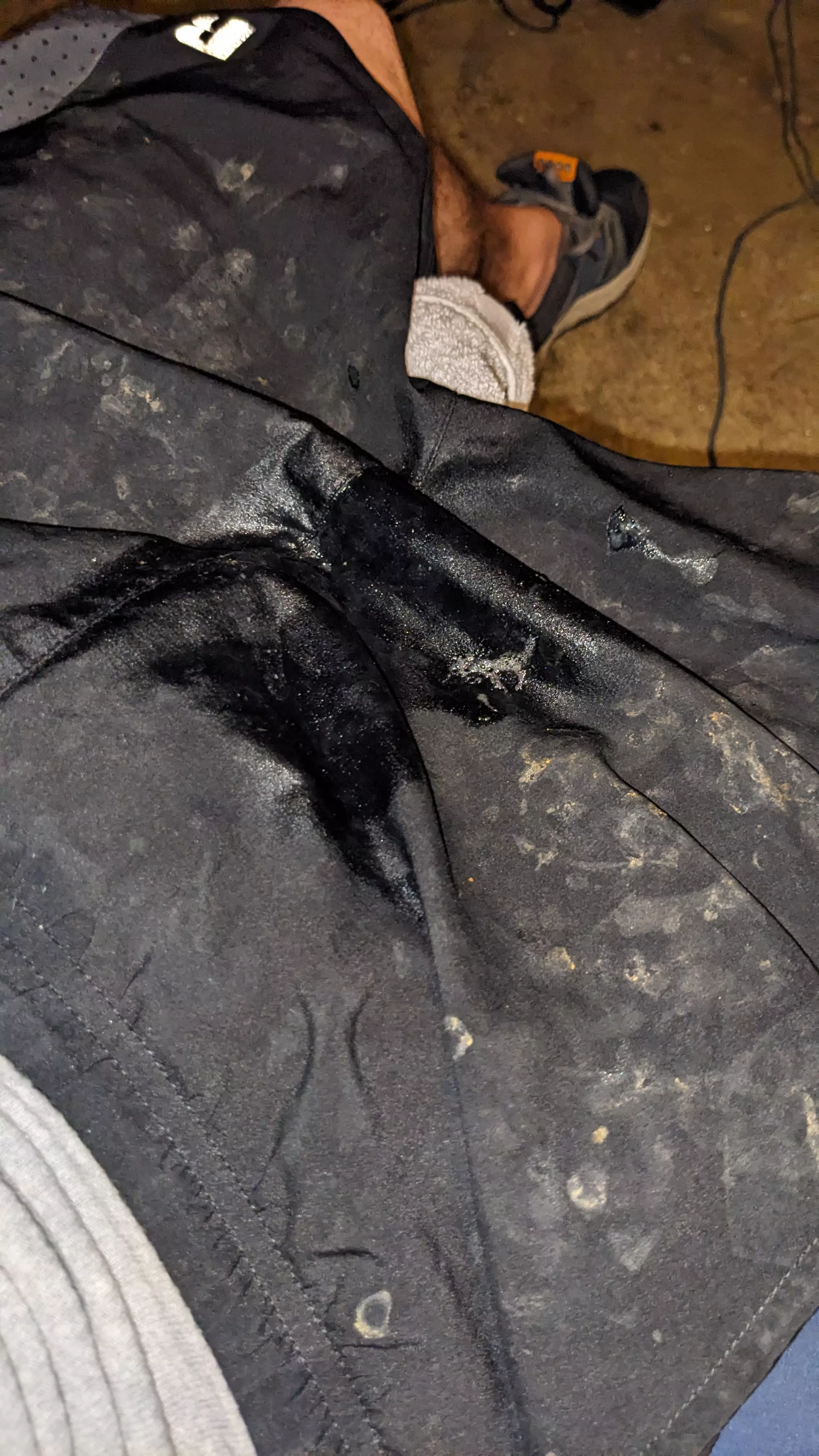 Decided to sit and drink and piss in my cum shorts. It was wonderful. Now I need to clean up. maybe.-delfly