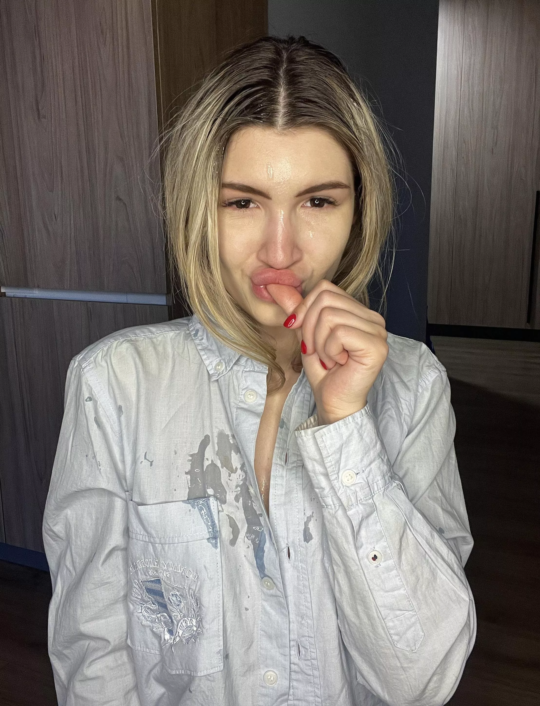 I wore his shirt and he came on it.