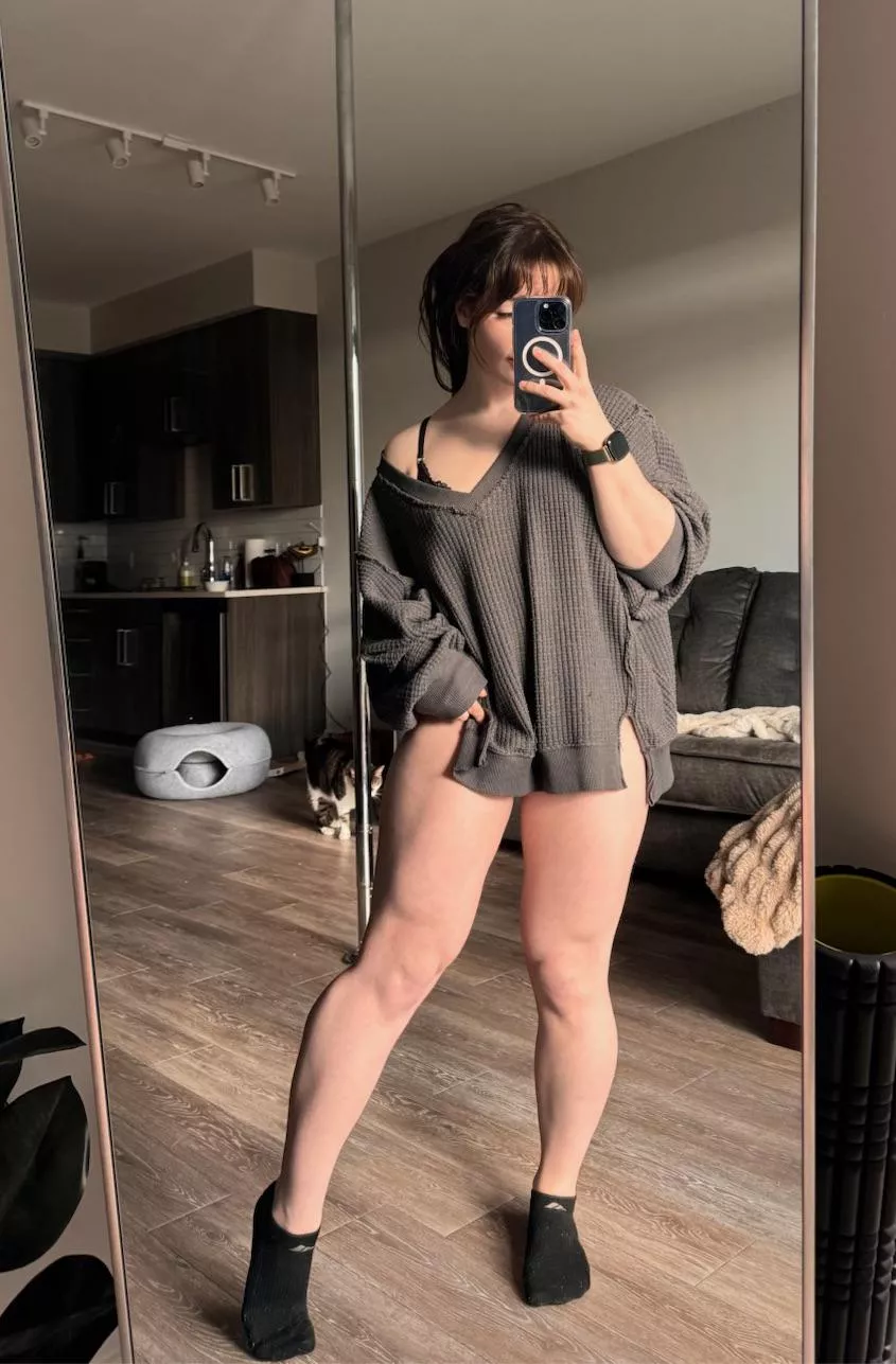 I’m not wearing any panties under this