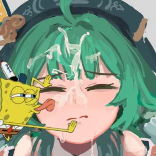 LF Color Source: 1girl, eyes closed, green hair, facial, meme