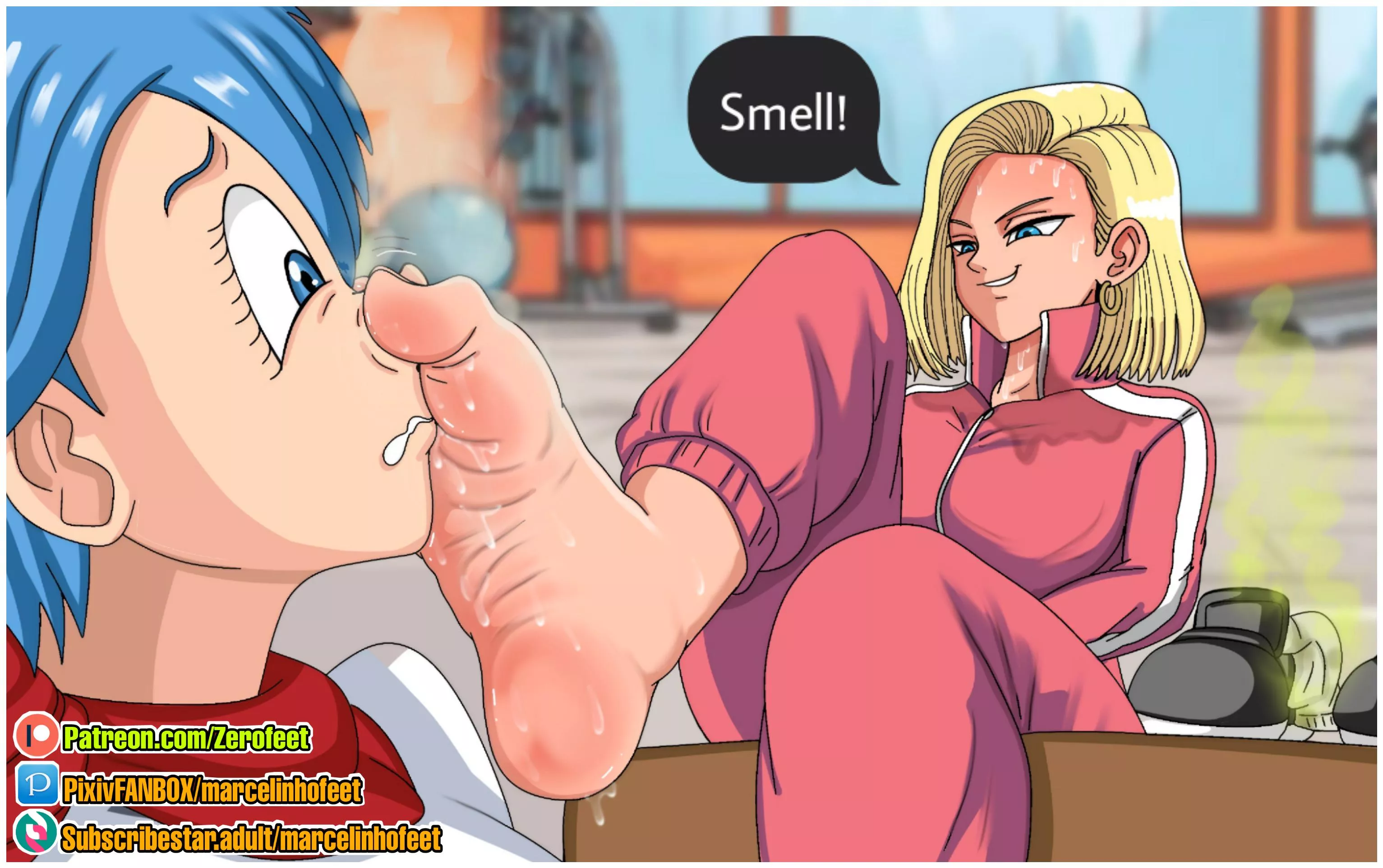 Android 18 and Bulma (Dragon Ball Super) [Artist: Marcelinhofeet]