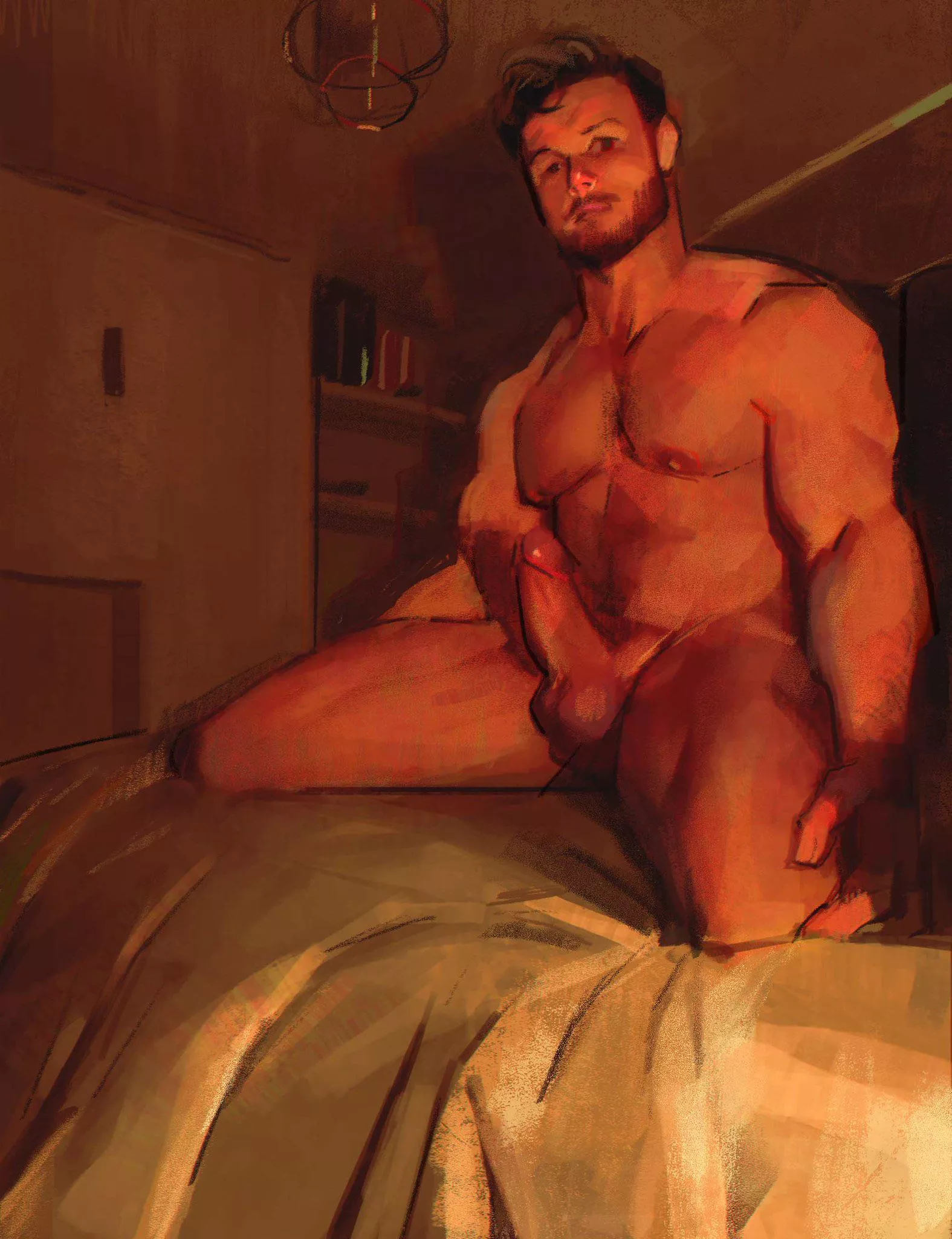 Drew a beefy man (art by me @77tsutsu)