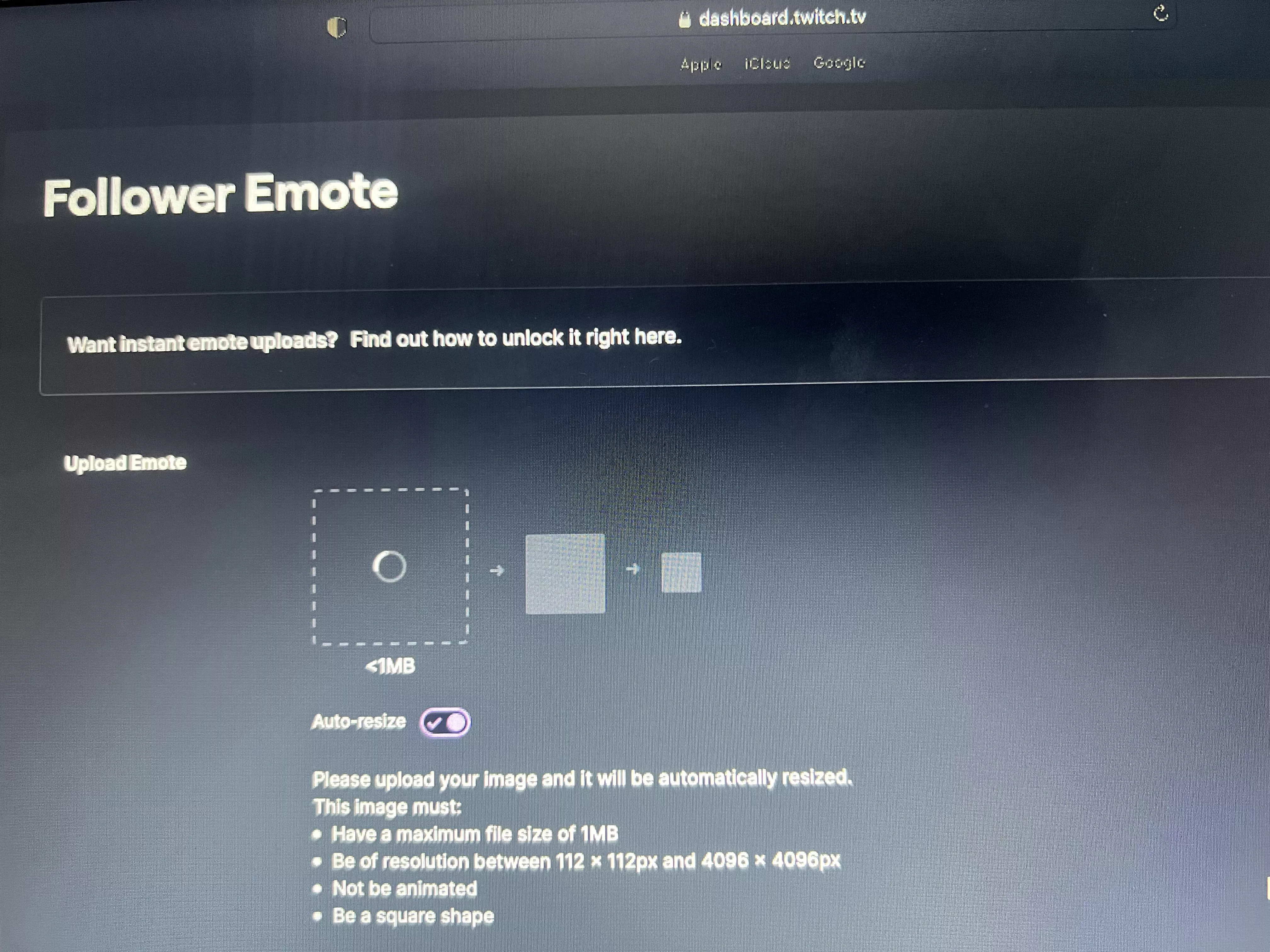 Emote image not uploading…