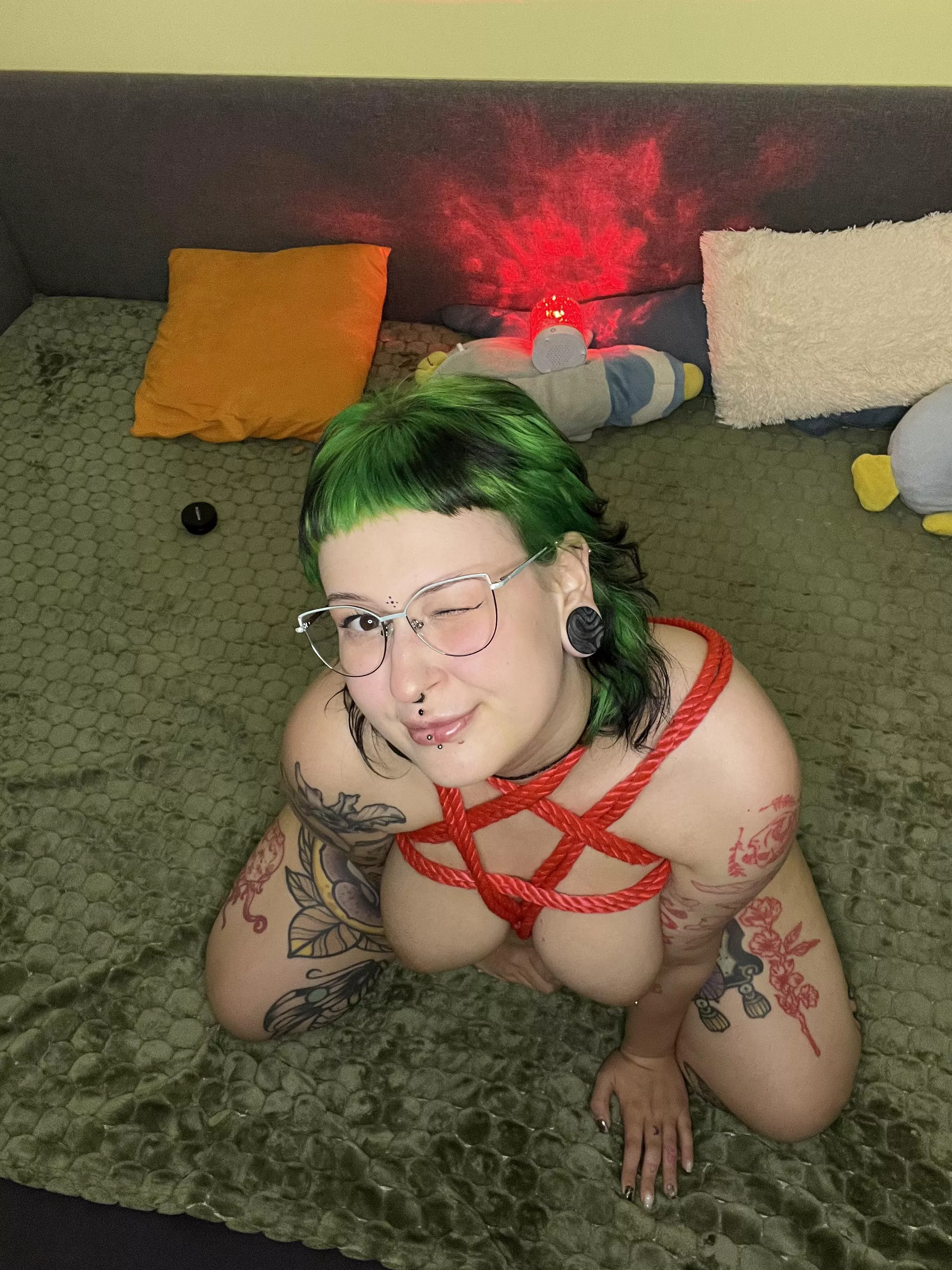 I think my boobs look great with red rope on them, don't you