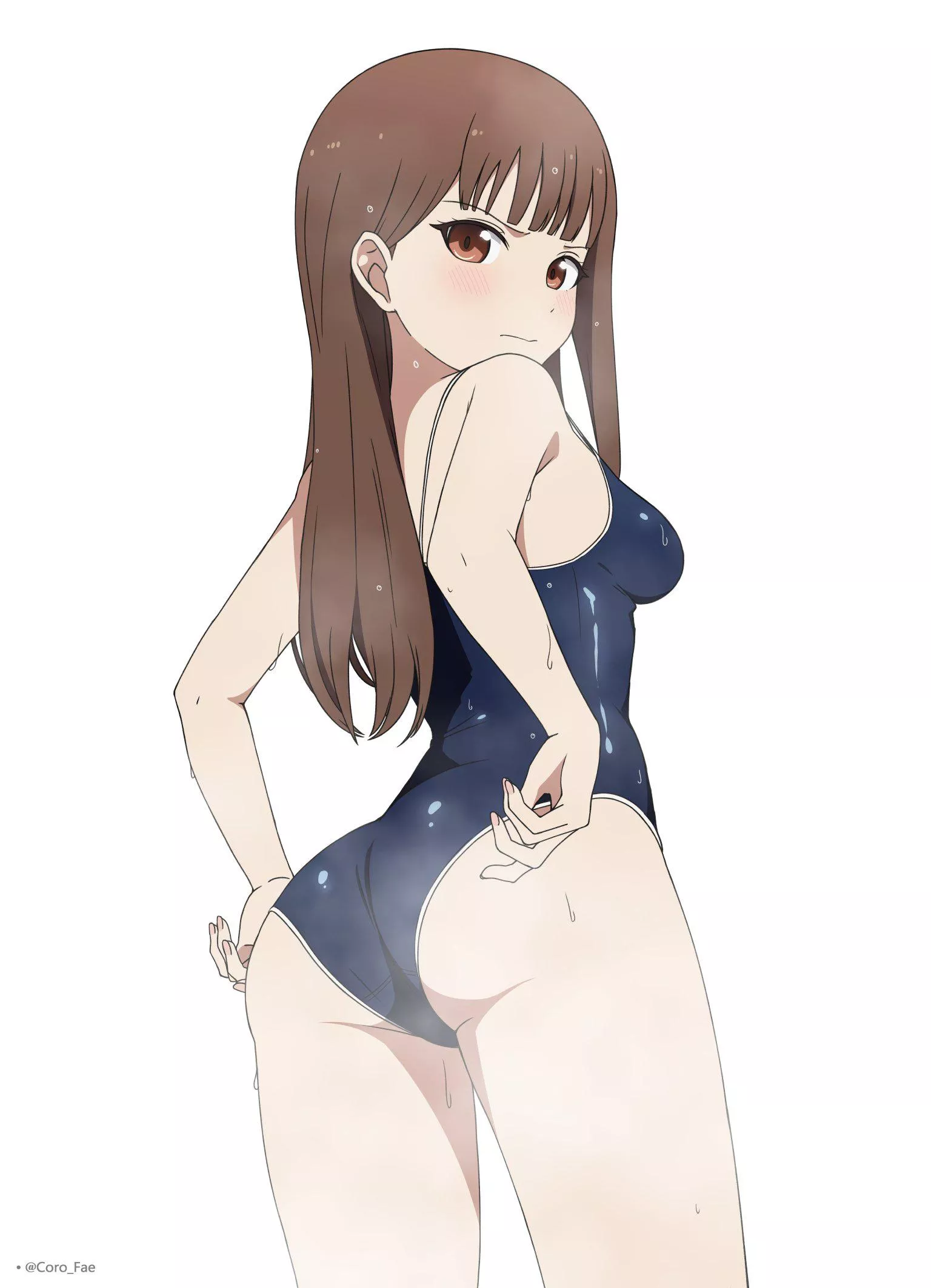 Miko Wearing Her Tight School Swimsuit (Kaguya-Sama Love Is War)
