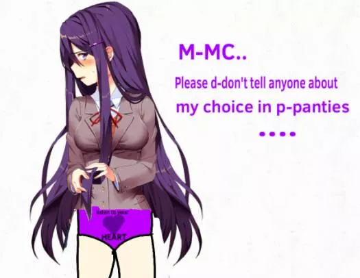 Nice panties, Yuri~ 😈 you won’t tell anyone about her choice in panties, will you? (By TheKisekaeMaker)