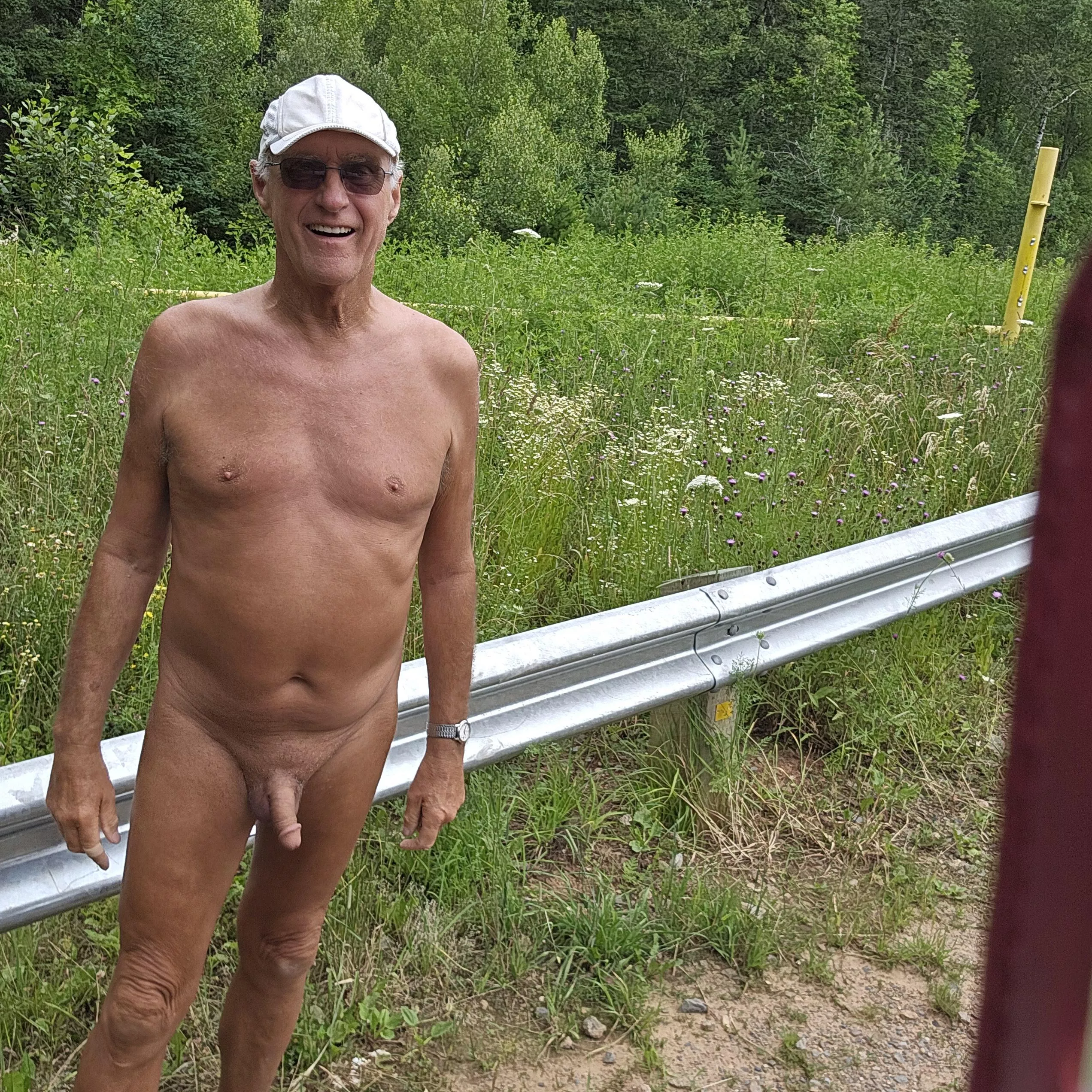 Taking a break alongside the road 