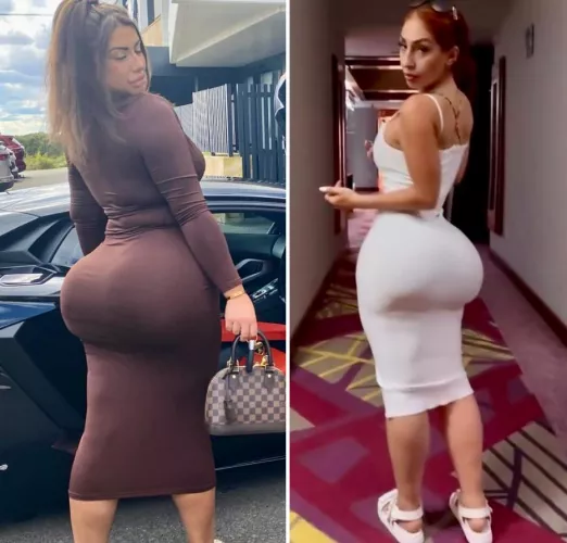 Thick ass in the tight dress 🥵 Left or Right? 👀🍑