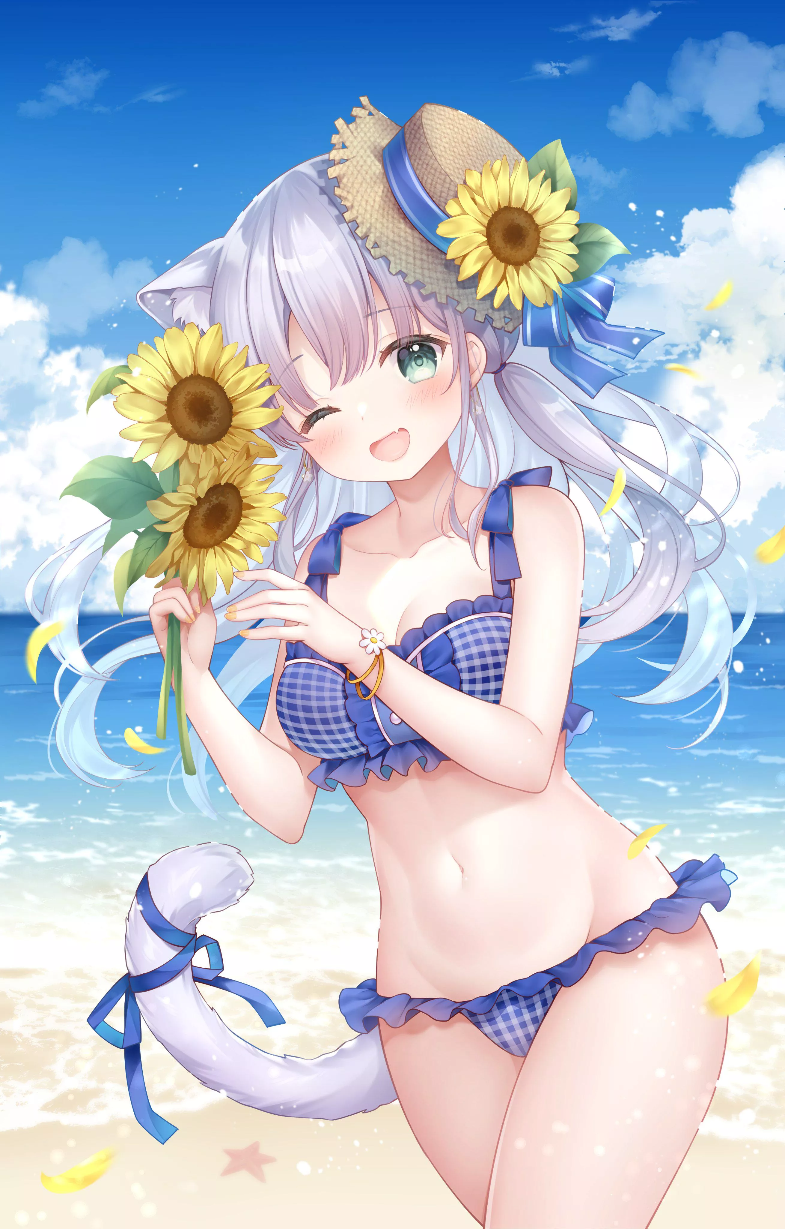 Momo Moyon at the beach on a sunny day [Sakura Moyon]