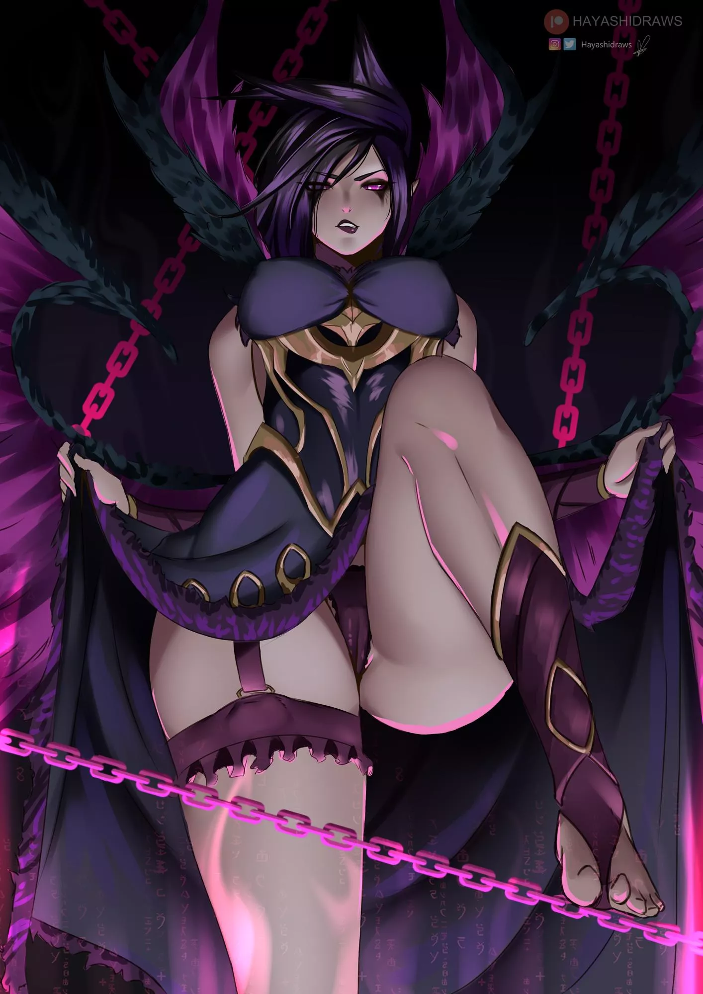 “So you want to see my panties, don’t you, pervert?” (HayashiDraws)