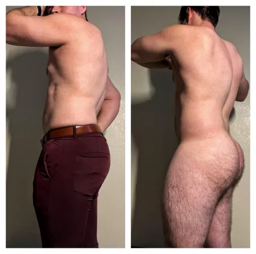 Work pants vs no pants…tell me which you prefer 