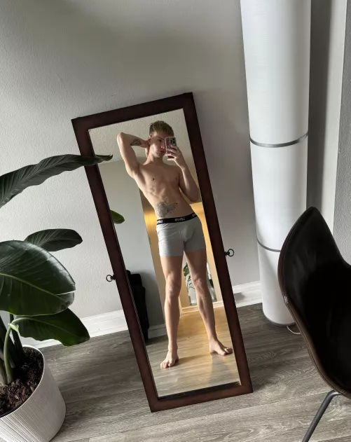 Delicious boy in the mirror