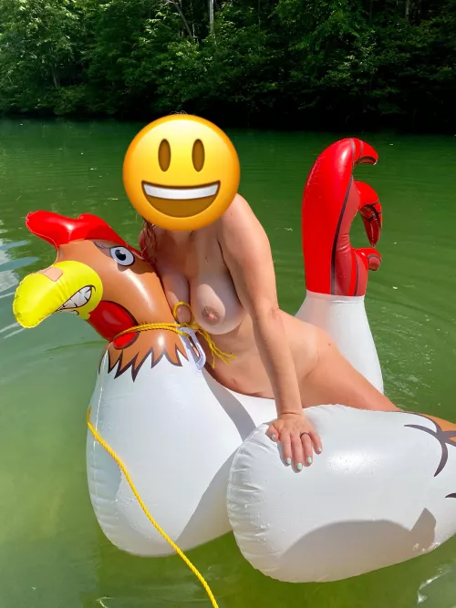 Riding a big cock behind a boat
