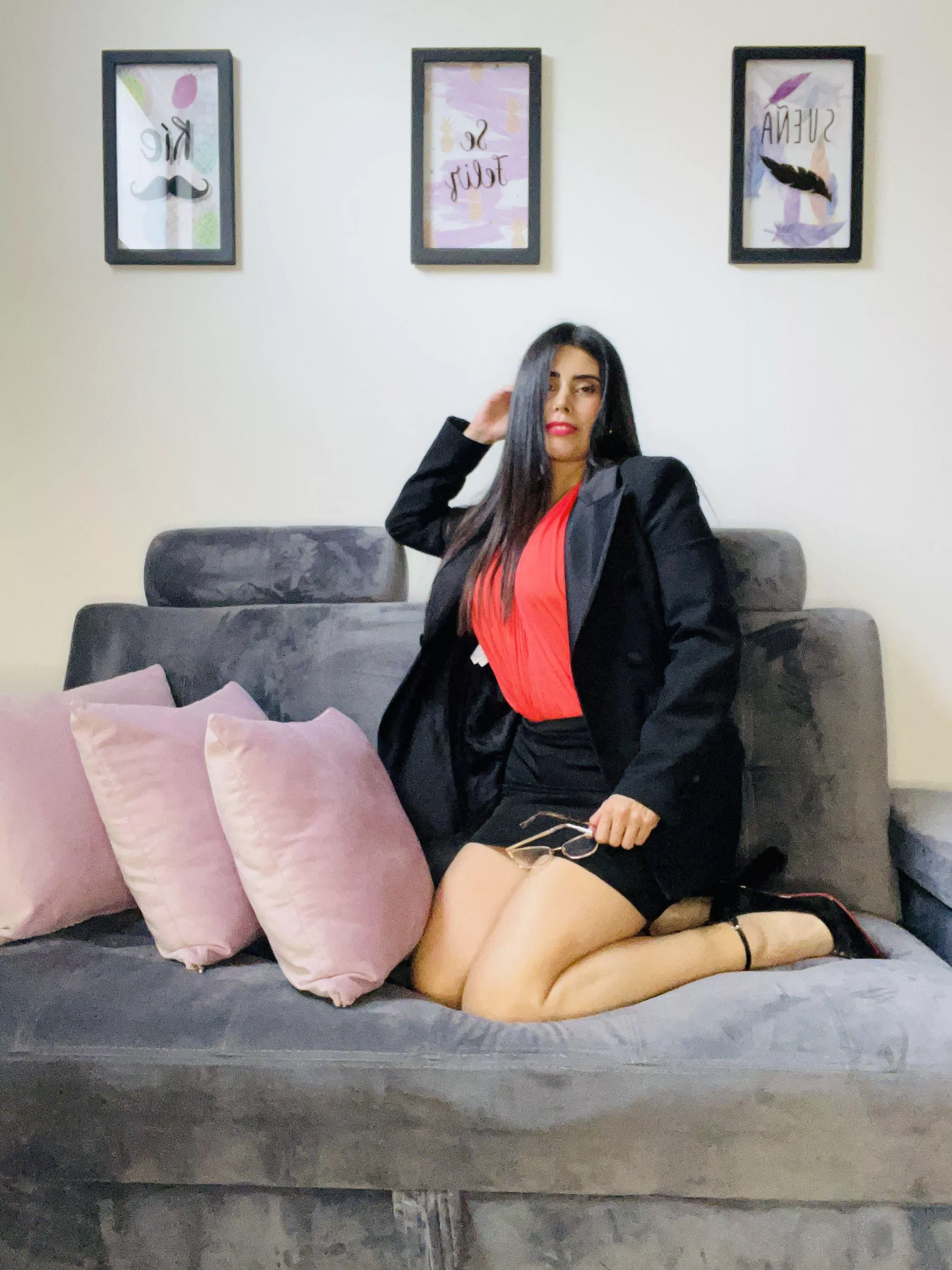 When life gives you lemons, make lemonade. When life gives you a comfy sofa, wear a pretty dress