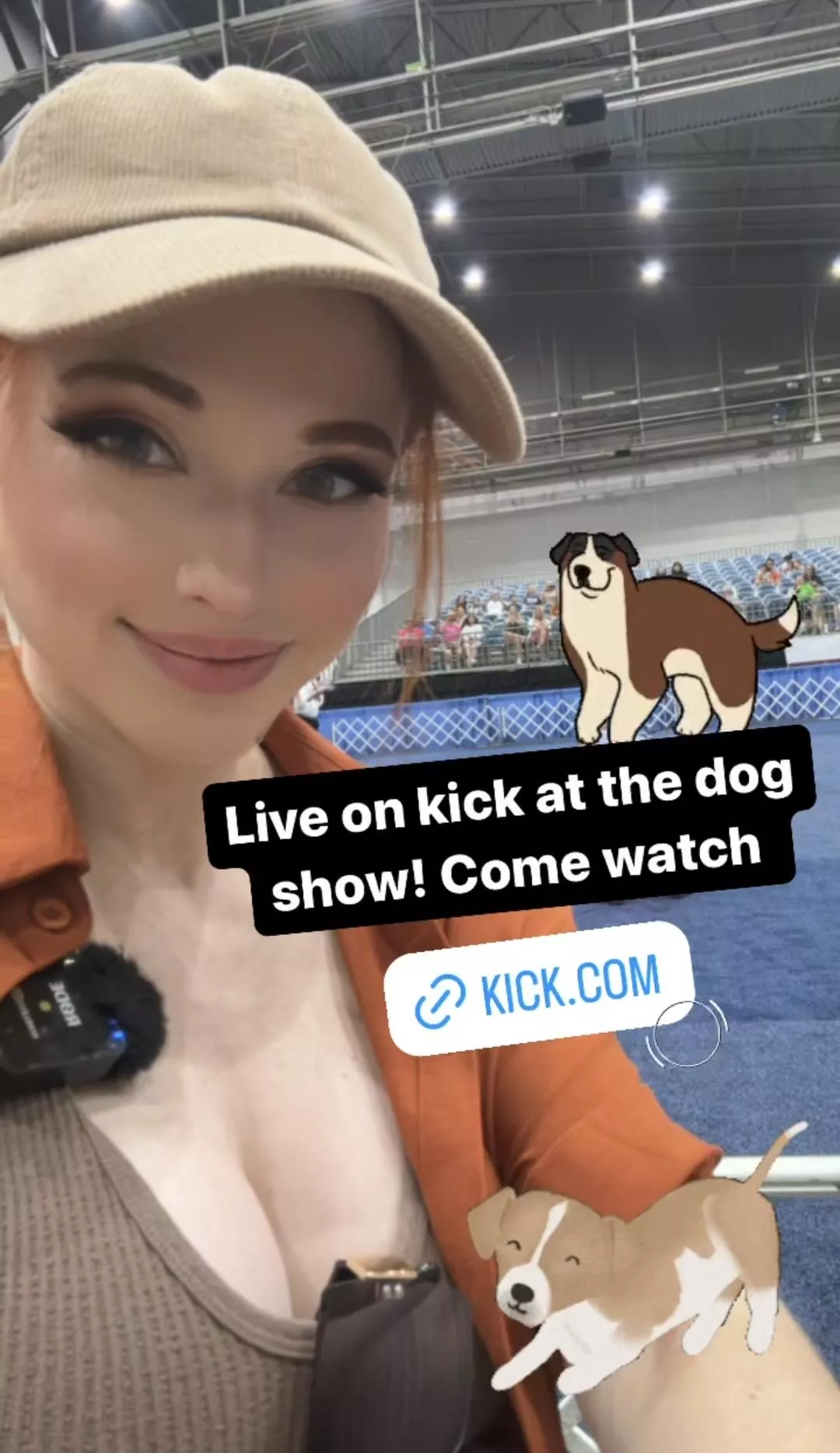 SHE'S LIVE RIGHT NOW AT THE DOG SHOW! - KICK.COM/AMOURANTH 