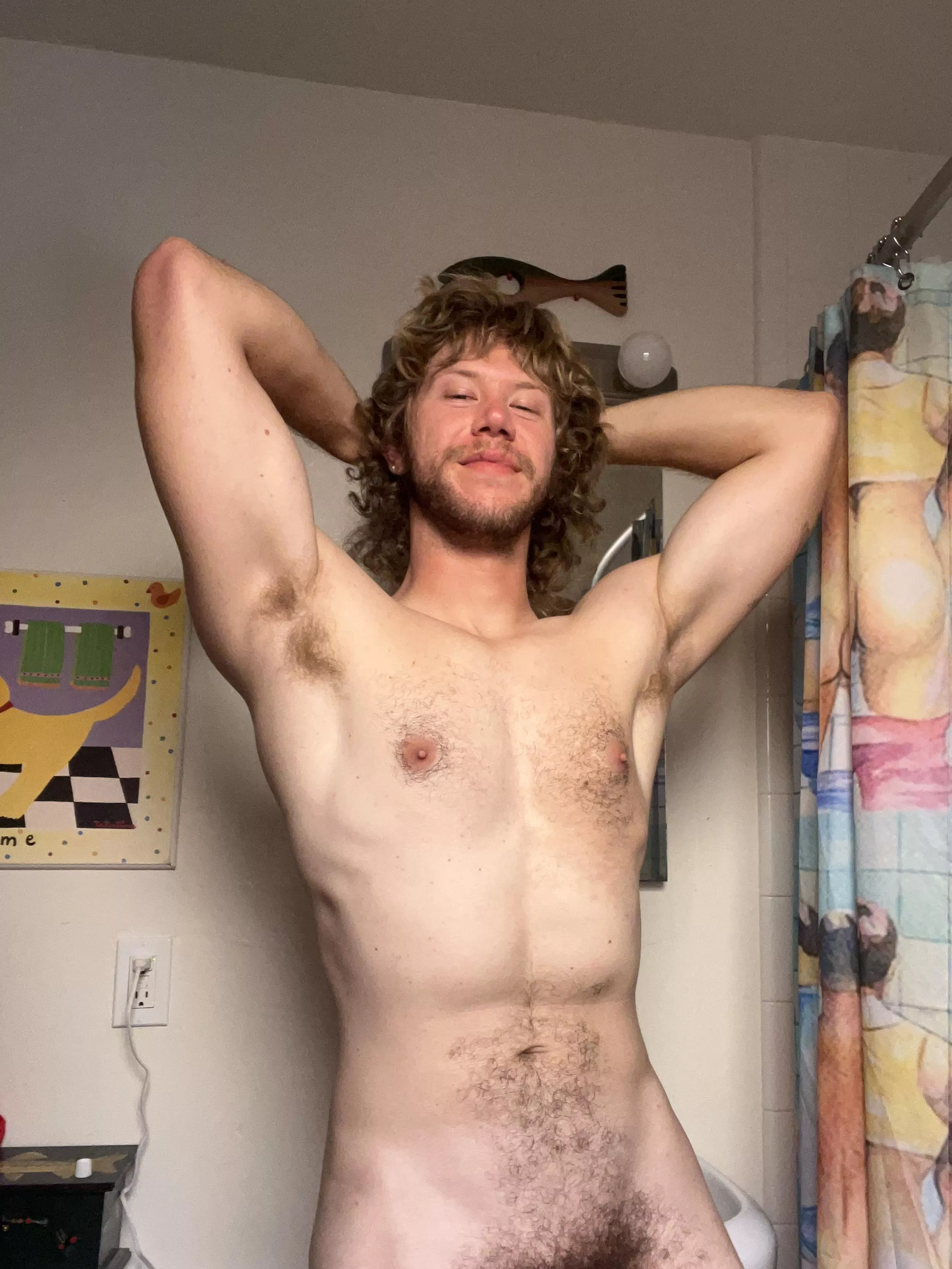 This pose always makes me feel big but also vulnerable (to being tickled)