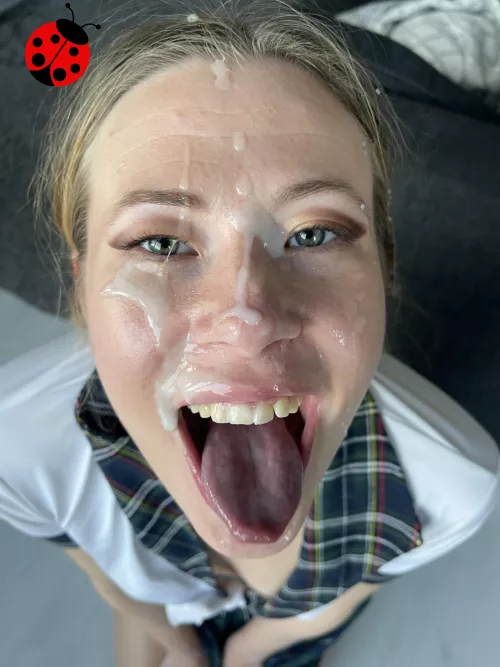 Tongue out for more cum