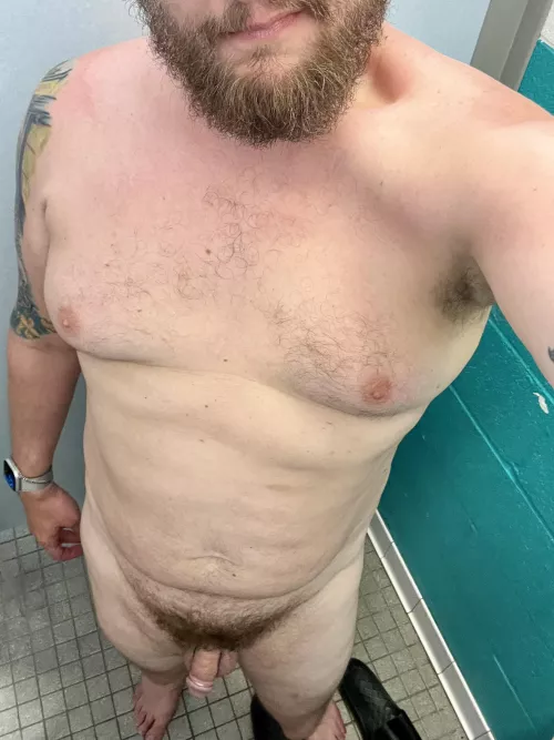Cock flash in the water park locker room