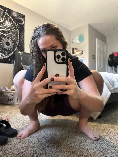 making sure I'm nice and stretched to sit on your face later 😋