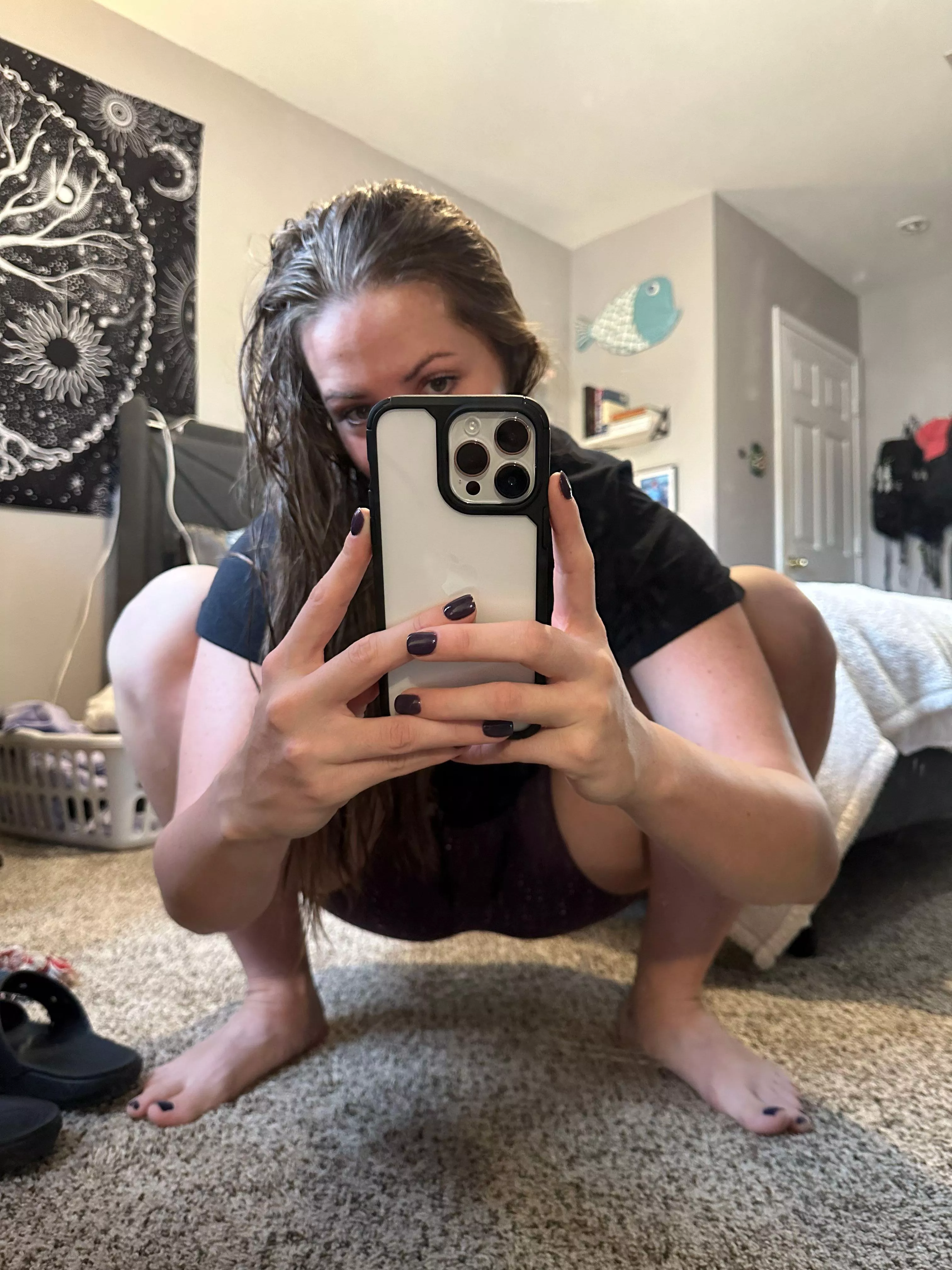 making sure I'm nice and stretched to sit on your face later 😋