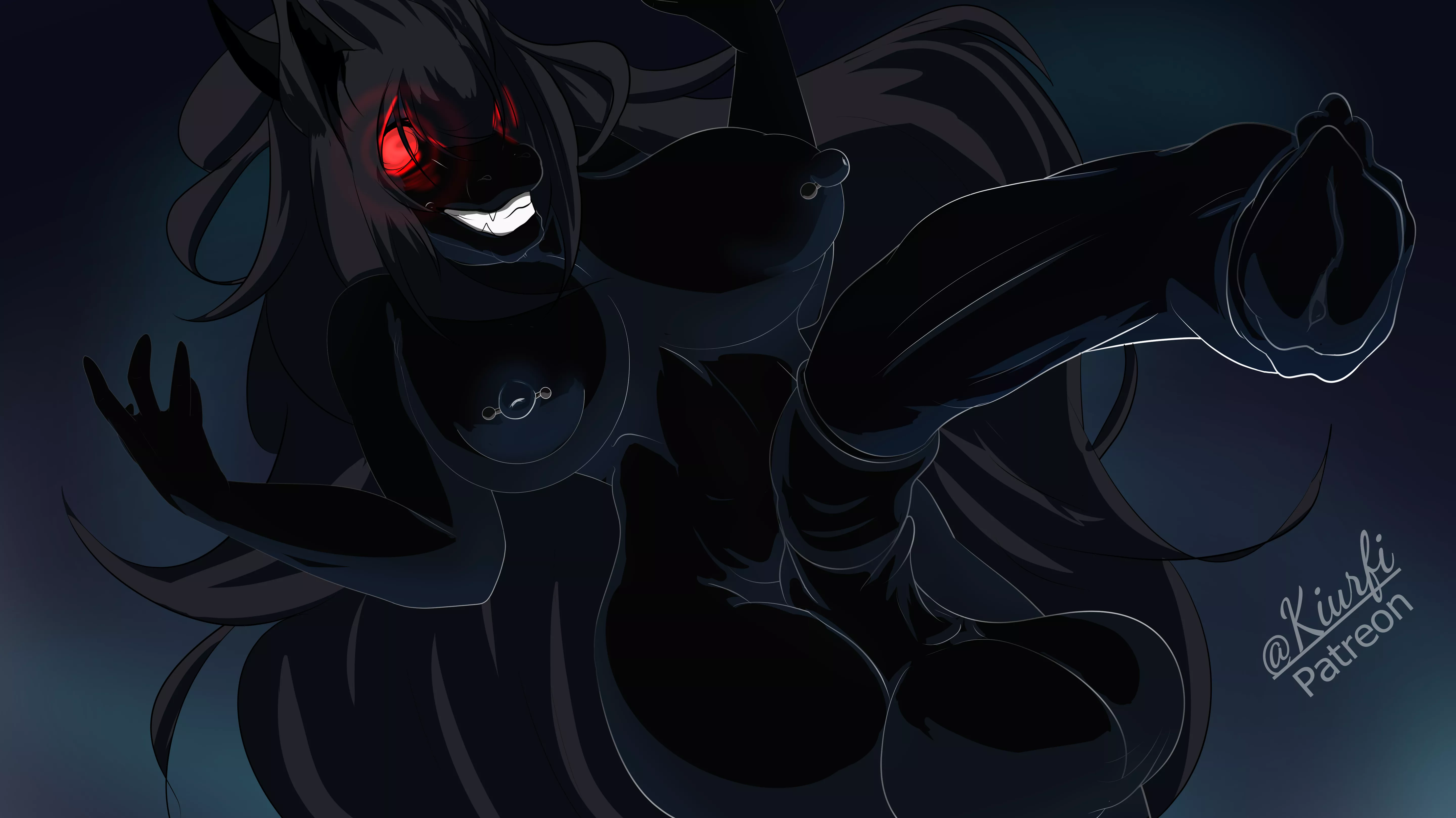 Spectral entity Futanari (original character Kiurfi)