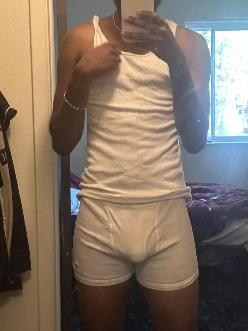 Tip: wear white boxer briefs if you want your bulge to be massive