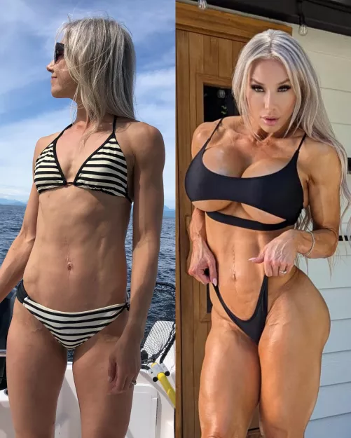 Bodybuilding Bombshell Bimbo - Before & After