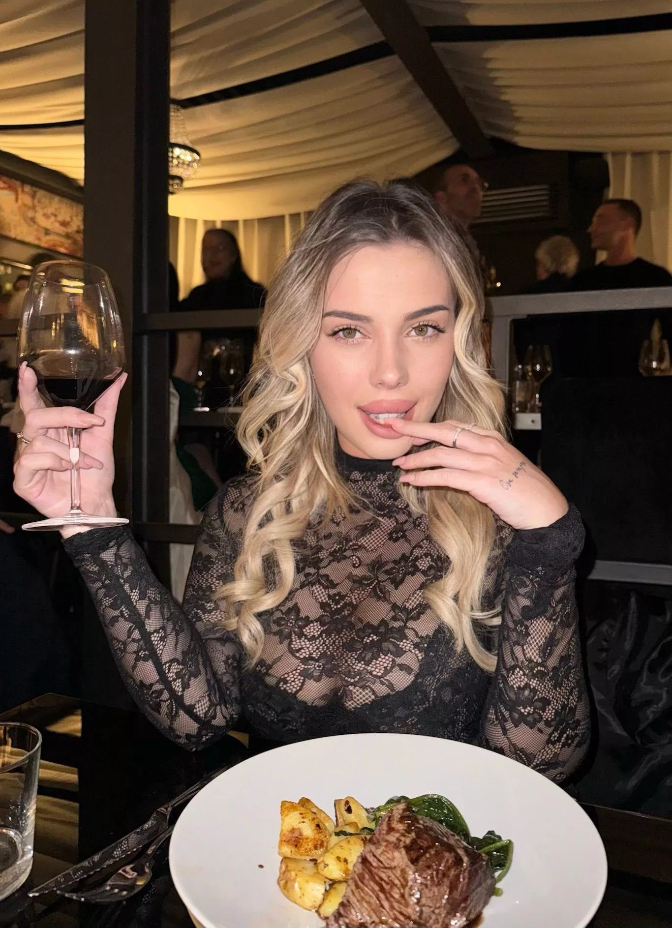 A glass of wine together, what could possibly happen