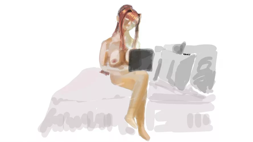 Monika waiting for Player to come home