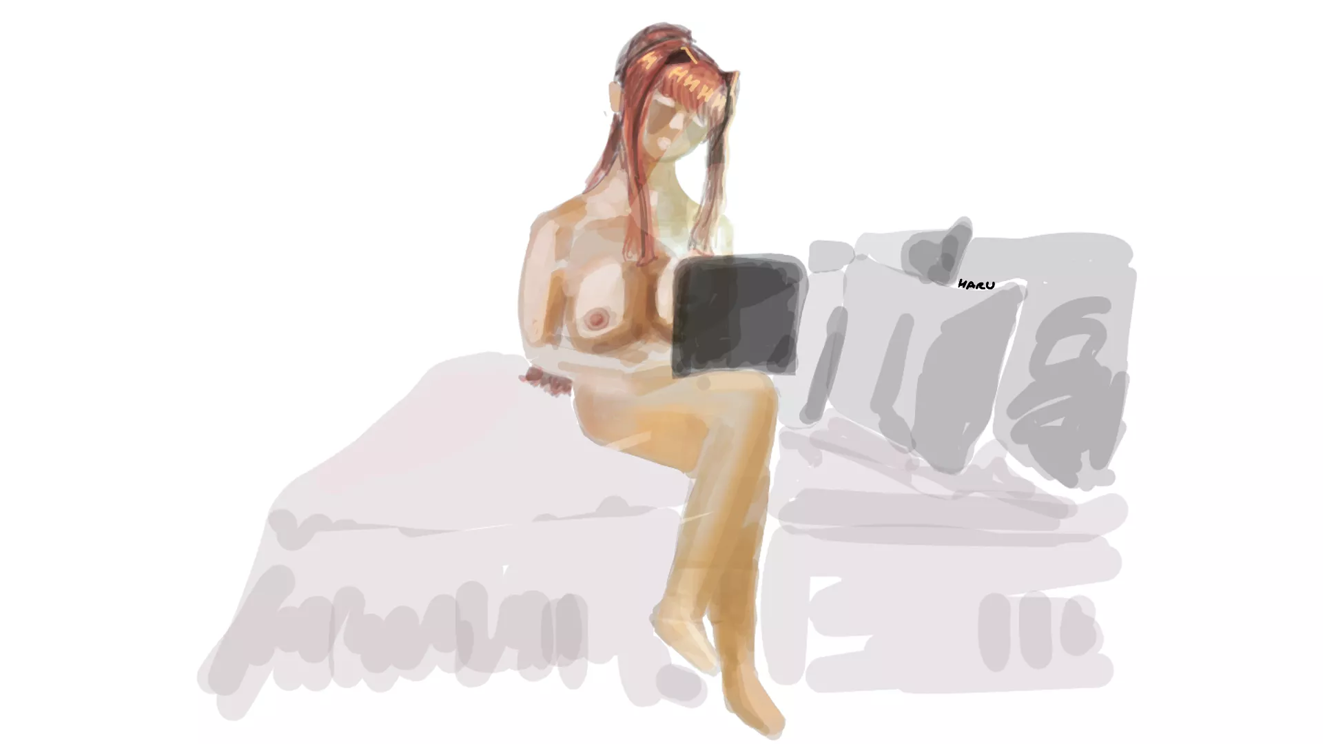 Monika waiting for Player to come home