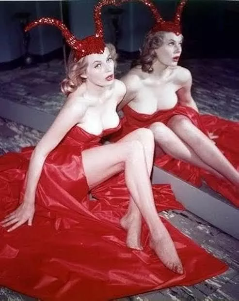 Anita Eckberg in a devil outfit