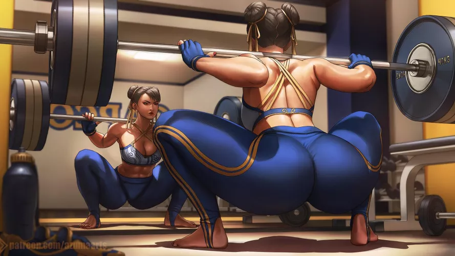 Chun-Li does squats (Azuma Yasuo) [Street Fighter]