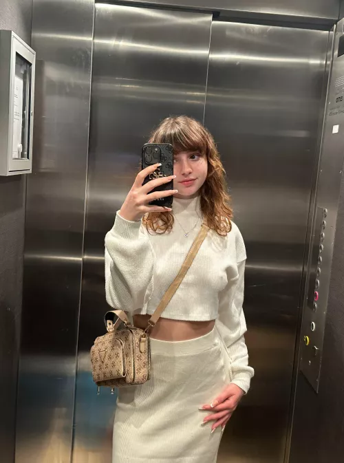  Classy girl in the elevator