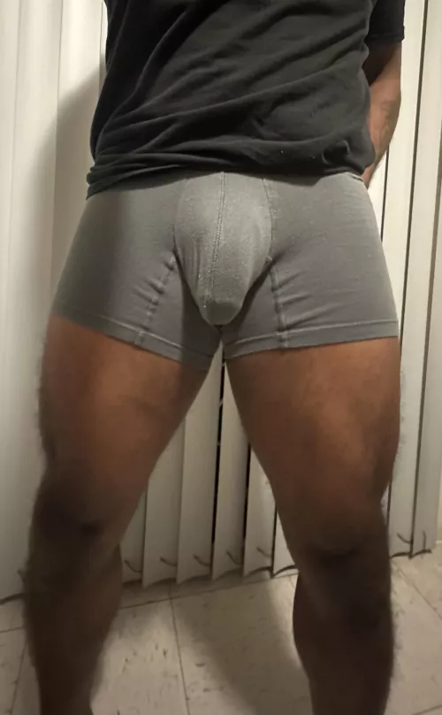 Grey boxer briefs…are tight