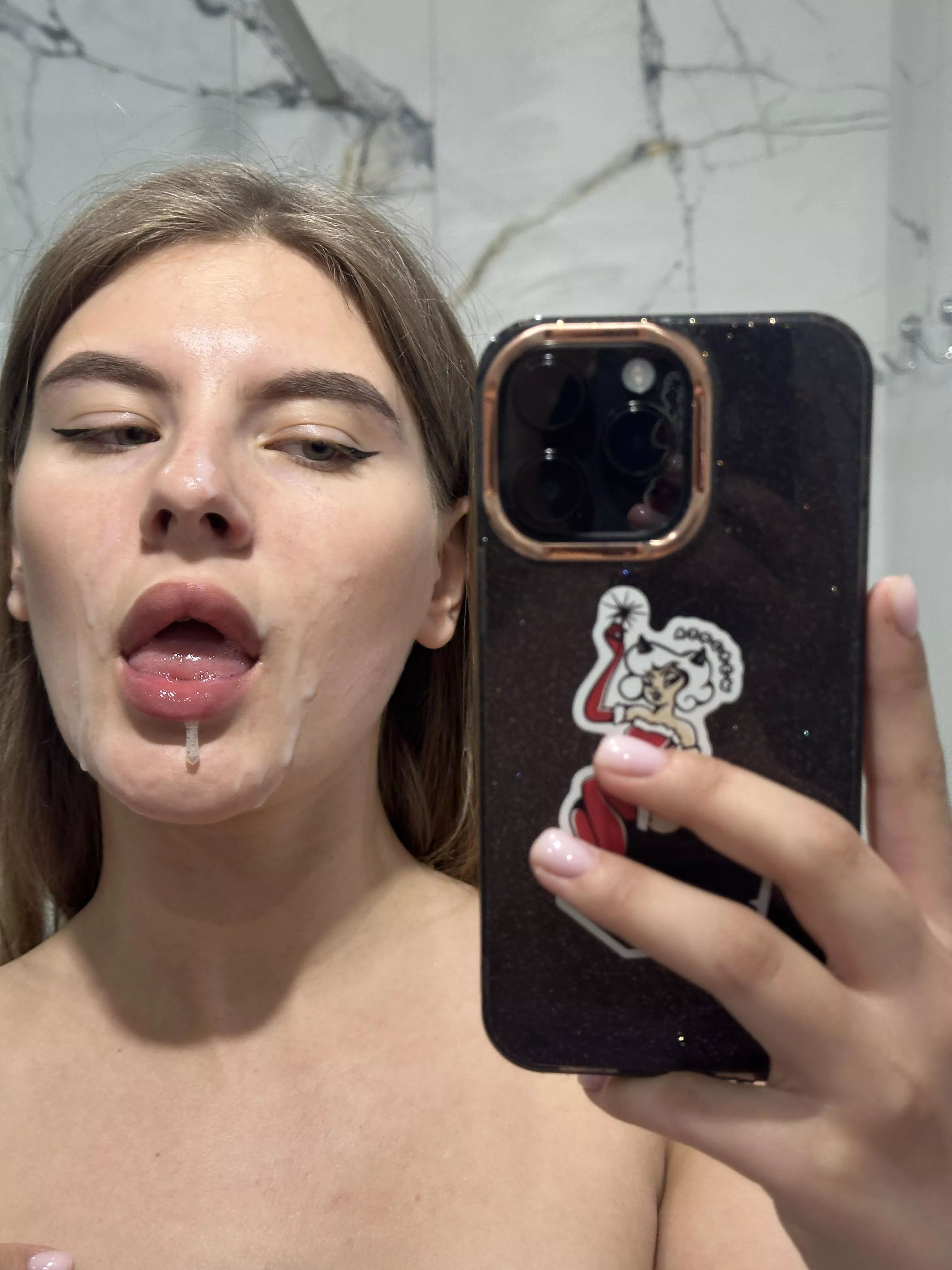 I love it when there is a lot of cream on my face