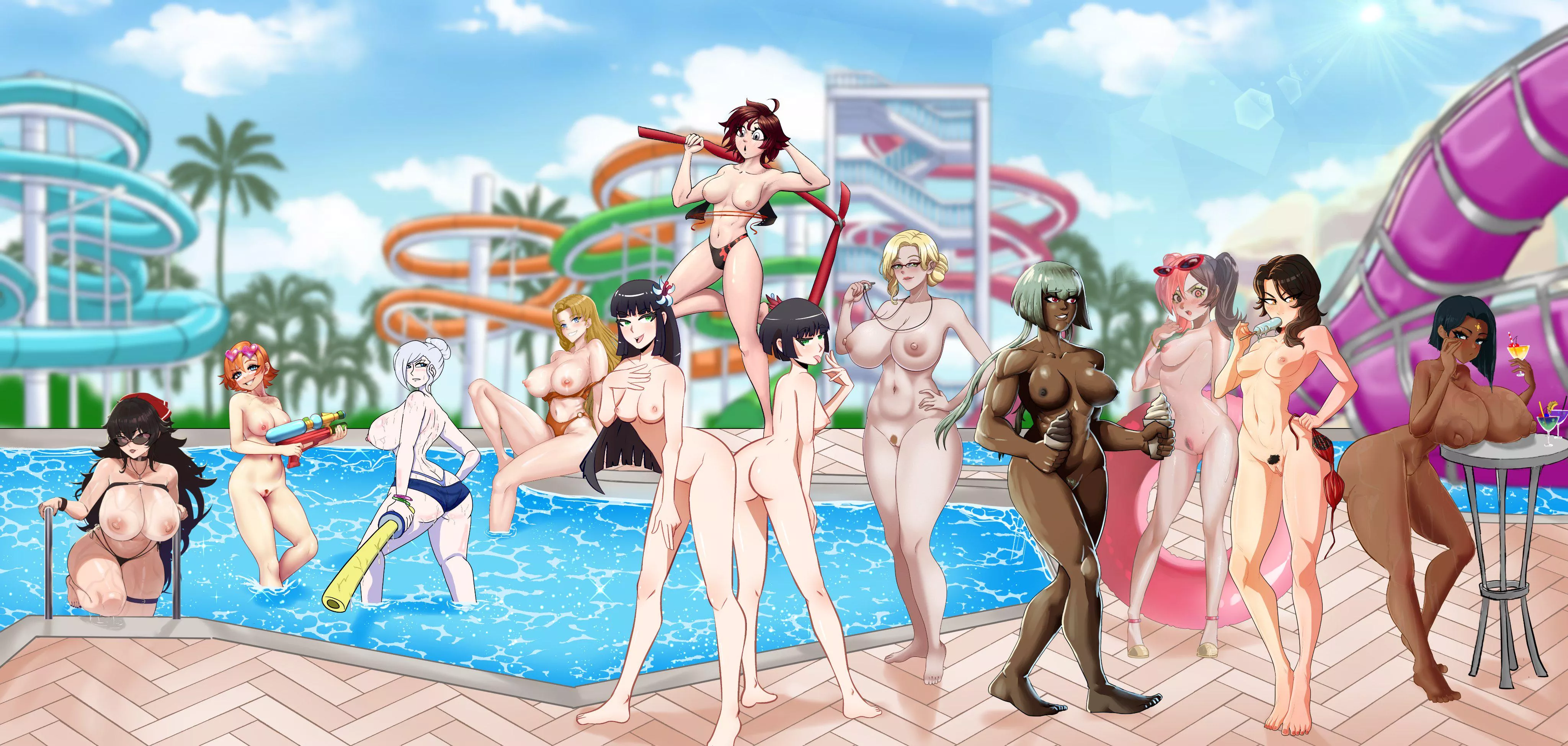 NSFW version of RWBY Water Park from The Never Artists.